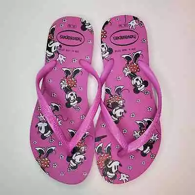 Havaianas Minnie Mouse Disney Thong Flip Flops Sandal Pink Animation Pose Size 6 • $18