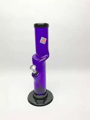 Acrylic 9  Inch Tall Purple Offset (Ice Catcher) Straight HOOKAH WATER PIPE • £22.13