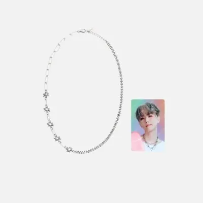 [POP-UP] EXO SILVER NECKLACE + HOLOGRAM PHOTO CARD SET - EXOcial Club Cream Soda • £101.33