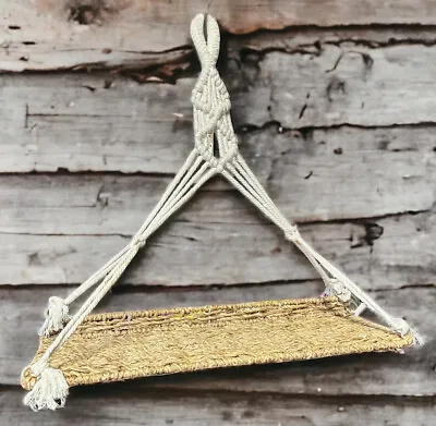 Vintage Bamboo Free Hanging Shelf Rope String 15” X 5 1/2” • $25