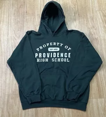 Providence High School Hoodie Medium Green Cotton Logo Pullover Sweatshirt • £10.99