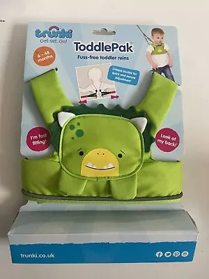 Trunki Toddlepak Reins - Green Dudley Dinosaur - RRP £20 • £10