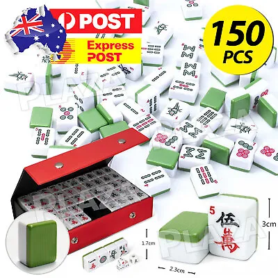 Large Heavy Duty MahJong 144 Tiles Set With Sign Play Game Box OZ • $36.95