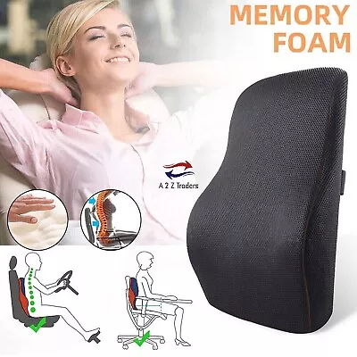 Lumbar Back Support Cushion Car Seat Wheelchair Office Chair Pillow Memory Foam • £16.95