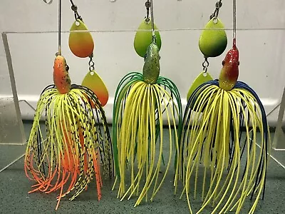 1/2 Ounce Tandem Spinnerbaits Hand Tied  Living Rubber Bass Pike Muskie • $8.50