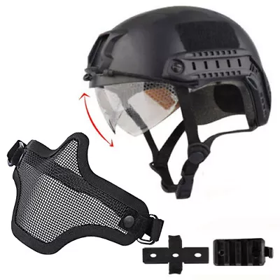 Tactical Airsoft Paintball Military Protective SWAT Helmet W/ Goggle • $35.69