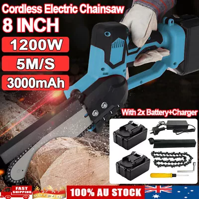 8'' Cordless Electric Wood Cutter Saw Chainsaw 2X Battery Charger For Makita 18V • $95.99