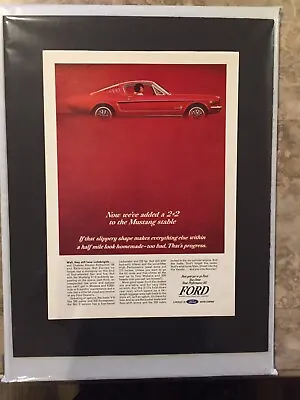 *Ready To Display* 1965 Ford Mustang Fastback 2 + 2 V-8 289 271 HP Ad Print 1966 • $14.99