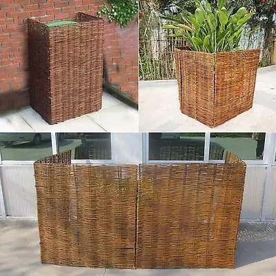 Garden Willow Wheelie Bin Screen Storage Rubbish Dust Cover Single Double Triple • £69.99