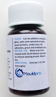 £16.99 • Buy Anti Mould & Anti Fungal MOULDPRO Paint Additive Stops Black Mould & Fungus 30ml