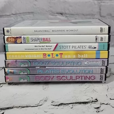 Balance Ball Fitness Yoga Exercise Videos Lot Of 7 DVDs Workout Pilates  • $9.60