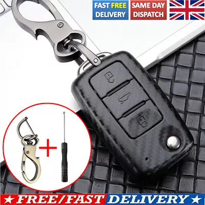 Carbon Fiber Car Key Case Cover Shell For VW Golf Mk5 Bora Jetta Passat Polo Fob • $12.74