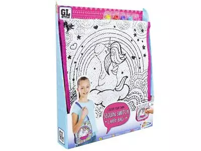 GL Style Colour Your Own Sequin Switch Unicorn Fashion Carry Bag Girl Gift New • £7.49