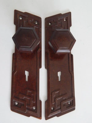 £55 • Buy 1 X Pair Of Reclaimed Art Deco 1930's Bakelite Door Handles