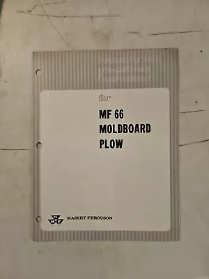 Vintage 1966 Massey Ferguson 66 Moldboard Plow Assembly Predelivery Instruction • $12.95