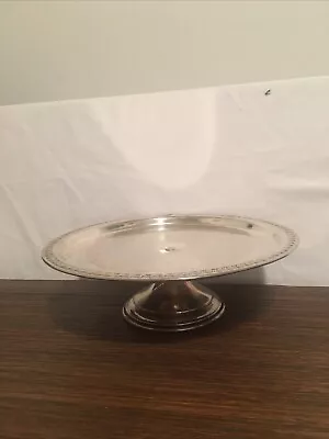 Cake Stand With Pedestal Round Silver Plate Look • $15.91