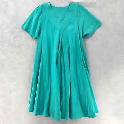 NATIVA Dress Womens XL Fine Mexican Clothing Gauze Beachy Coastal Turquoise Teal • $47.49