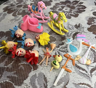 Lot Vintage Cake Cupcake Toppers Picks Decoration Clown Heads Baby Shower Kids • $15