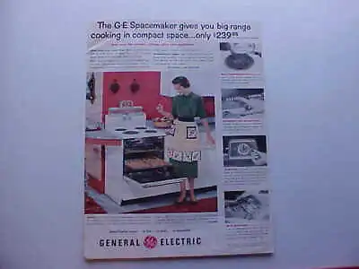 1954 GE General Electric  Spacemaker  Stove-Oven-Range--LARGE Vintage Color Ad • $8.75