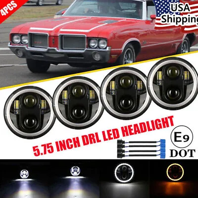 4PCS 5 3/4  5.75 LED Headlights HI/LO DRL For Oldsmobile 442 98 F85 88 Cutlass • $75.65