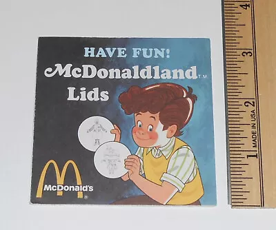 Vintage 1980s McDonald's McDonaldland Lids Fold Out Paper Booklet Ad Kids • $24.95