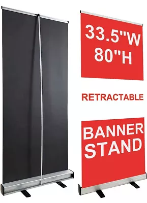 33  X 80  Retractable Roll Up Banner Stand+Pop Up With Case • $52