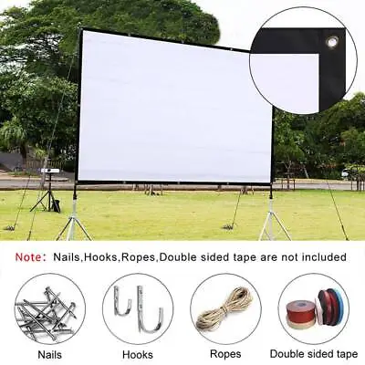 $25.99 • Buy Foldable Projector Screen 16:9/4:3 Home Theater Cinema Movie Projection Outdoor