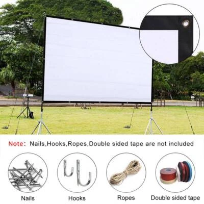 $25.99 • Buy Foldable Projector Screen 16:9/4:3 Home Theater Cinema Movie Projection Outdoor