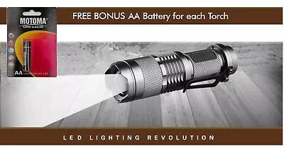 CREE Q5 LED Zoomable Focus Waterproof Flashlight Torch 1200LM W/ Free AA Battery • $26.50