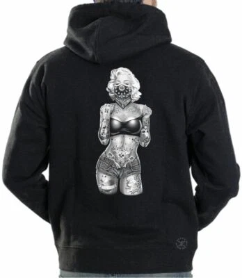 $19.99 • Buy Marilyn Monroe Tube Top Hooded Sweat Shirt ~ Gangster W/ Tattoos Hoodie 
