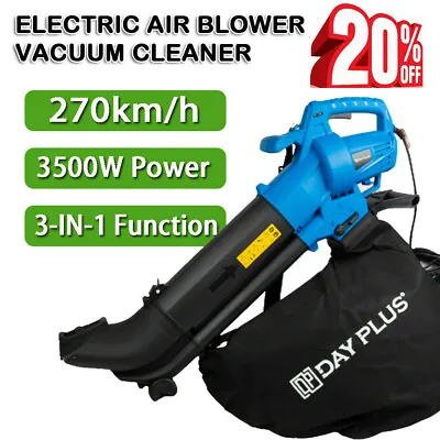 Garden Vacuum & Shredder Mulcher 3 In1 3500W Electric Leaf Blower Variable Speed • £38.71