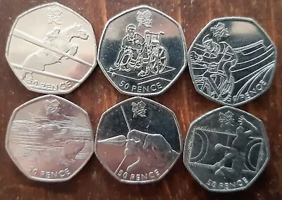 Job Lot Bundle Of 6 Olympic 50p Coins • £5.50