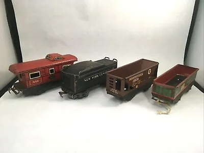 Mar Toys Tin Litho Train Set Of 4 Cars New York Central Penssylvania RR Vintage • $26.40