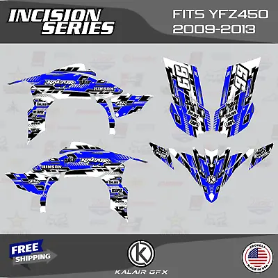 Graphics Kit For YAMAHA YFZ 450R 2009-2013 16 MIL Incision-Blue • $137.99