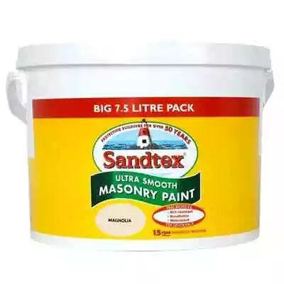 Sandtex Ultra Smooth Masonry Paint Magnolia 7.5L • £32.10