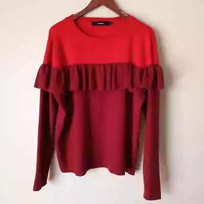 Vero Moda Color Block Ruffle Sweater Size XL • $19