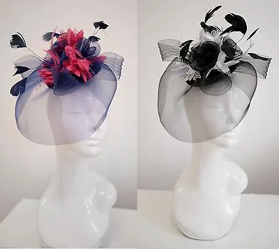 £14.99 • Buy Bespoke Feather Hair Fascinator Hat Veil Headband Clip Wedding Ascot Races 