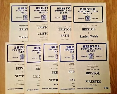 Bristol 1983 - 1993 Rugby Programmes • £3.99