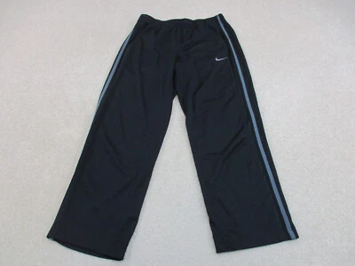 $18.88 • Buy Nike Pants Adult Medium Black Gray Swoosh Logo Track Pants Outdoors Mens 30x29