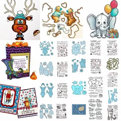 $16.16 • Buy Christmas Animals Metal Cutting Die And Stamp Set DIY Scrapbooking Stencil Craft