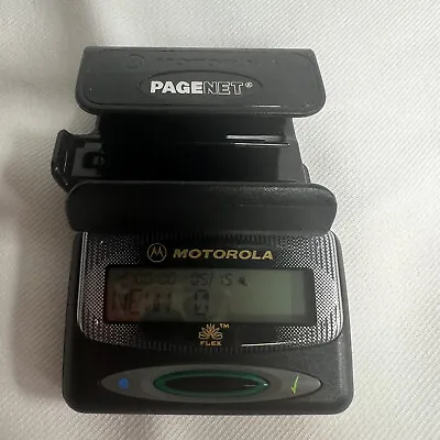 VINTAGE MOTOROLA PAGENET FLEX PAGER BEEPER With Belt Clip Tested Working • $29.99