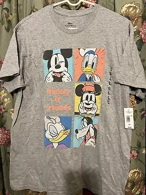 Mickey And Friends T Shirt Heather Grey Sz L NWT • $8