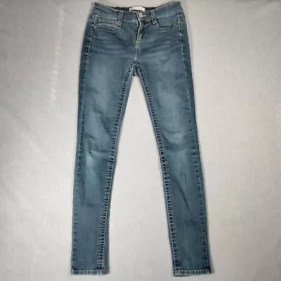 Mudd Jeans Juniors Size 3 Skinny FLX Super Stretchy Denim Blue Light Wash Faded • $16