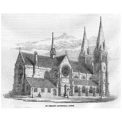 £6.99 • Buy PERTH St Ninians Cathedral - Antique Print 1854