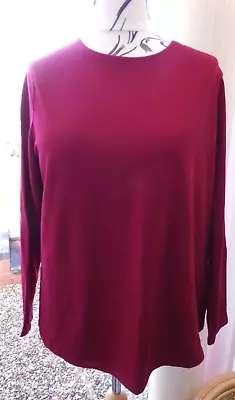 ESMARA Ladies Maroon Long Sleeve T-shirt Or Top - 16/18 - BNWT • £3.99