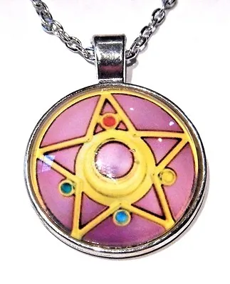 SAILOR MOON PENDANT Picture Of Locket Compact Necklace Silver Cab Anime Manga W5 • $4.99