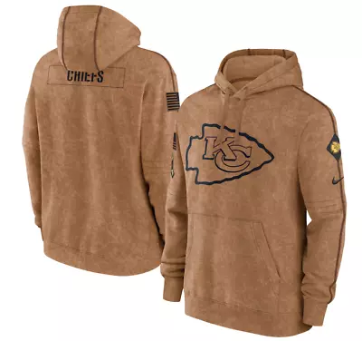 Men's Kansas City Chiefs Brown 2023 Salute To Service Club Pullover Hoodie • $62.99