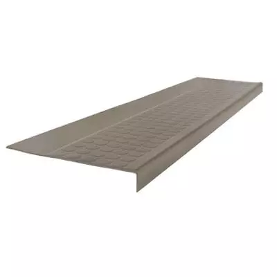 ROPPE Vinyl Stair Treads 12.5 X48  Rubber Square Nose Plywood Metal Look Pewter • $58.98