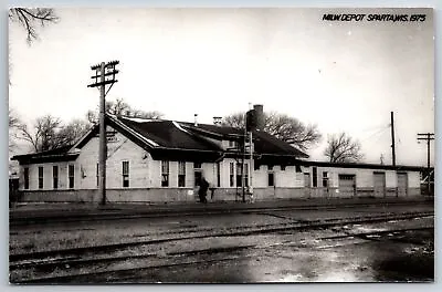 Sparta Wisconsin~Milwaukee Railroad Depot~Train Station~1975 RPPC • $16