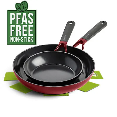 GreenPan Frying Pan Set 20 & 28cm Ceramic NonStick Oven Safe (Open Box) • £29.99